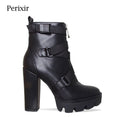 Thick Heel Platform Ladies Worker Boots