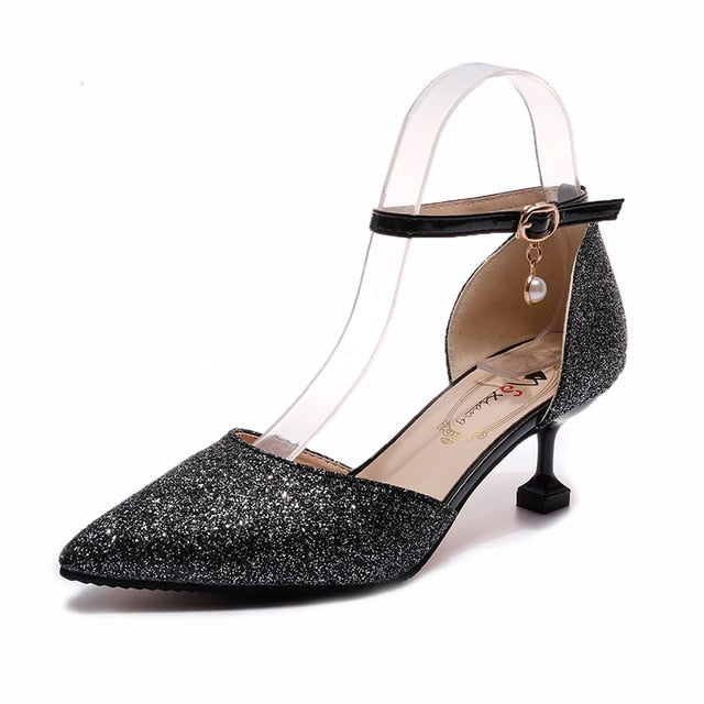 Elegant Ladies Shinning Glitter Pumps