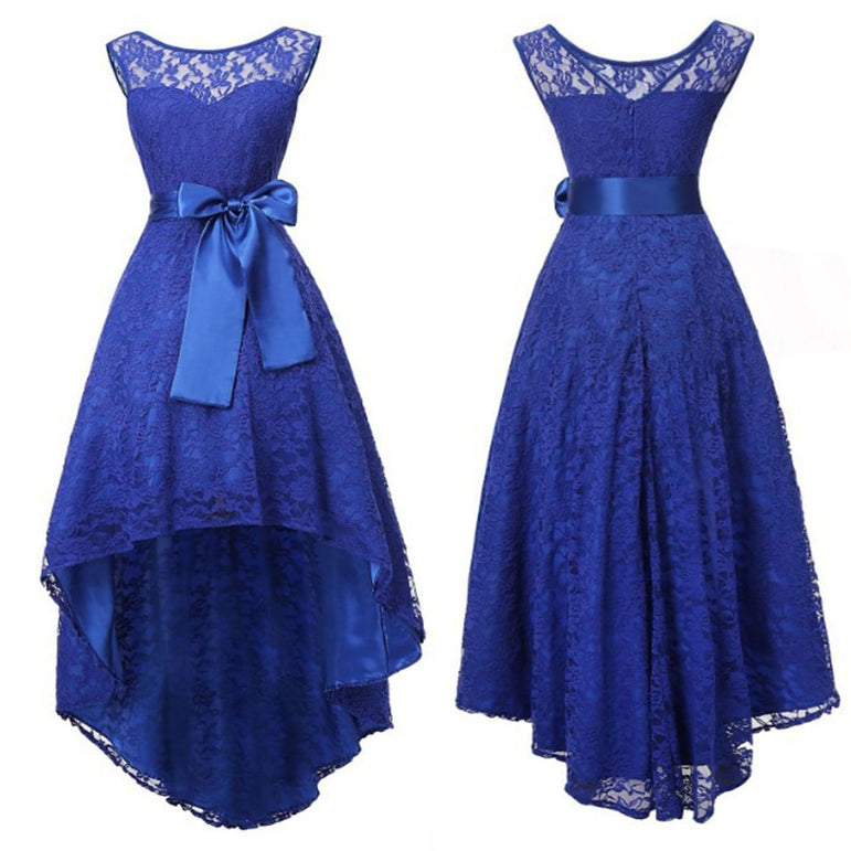 Vintage Sleeveless Belted Lace Party Dress