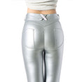 Elastic Waist Hip Push Up Leather Pants