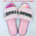 Furry Fox Fur Slides Home Slippers