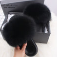 Fluffy Real FOX Fur Slides Indoor Slippers