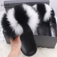 Fluffy Real FOX Fur Slides Indoor Slippers