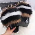 Fluffy Real FOX Fur Slides Indoor Slippers