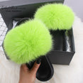 Fluffy Real FOX Fur Slides Indoor Slippers