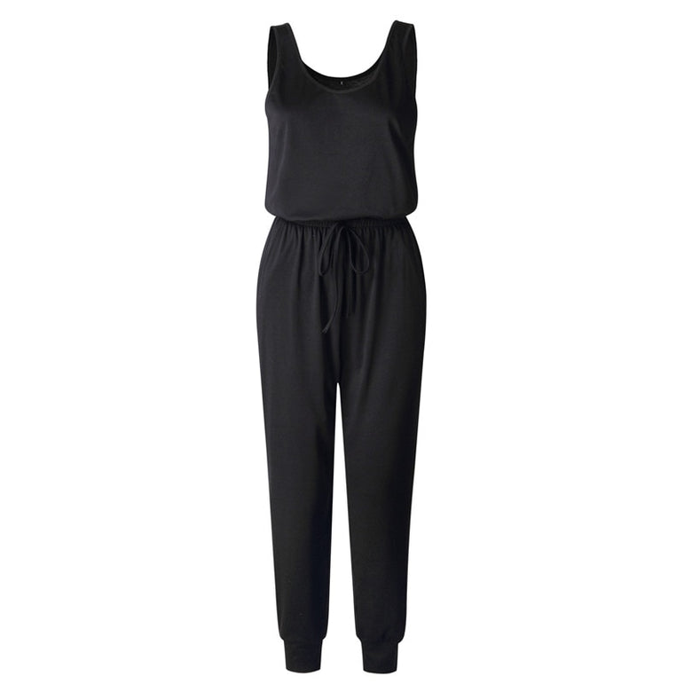 Sexy Off Shoulder Sleeveless Belts Jumpsuits