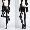 Soft PU Leather Women Velvet Pants