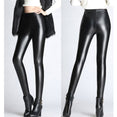 Soft PU Leather Women Velvet Pants