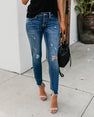 Stretch Ripped Skinny High Waist Denim Pants