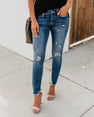 Stretch Ripped Skinny High Waist Denim Pants