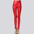 Thin Velvet PU Leather Elastic Stretch Pant