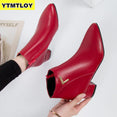 Casual Leather Heels Spring Shoes