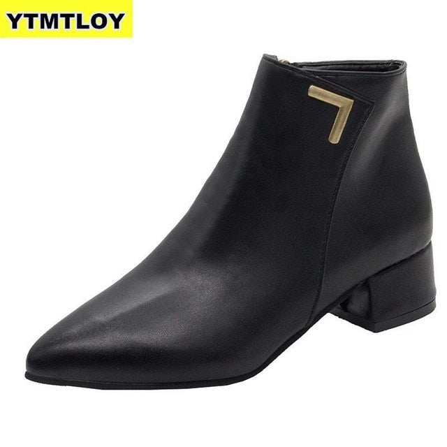 Casual Leather Heels Spring Shoes