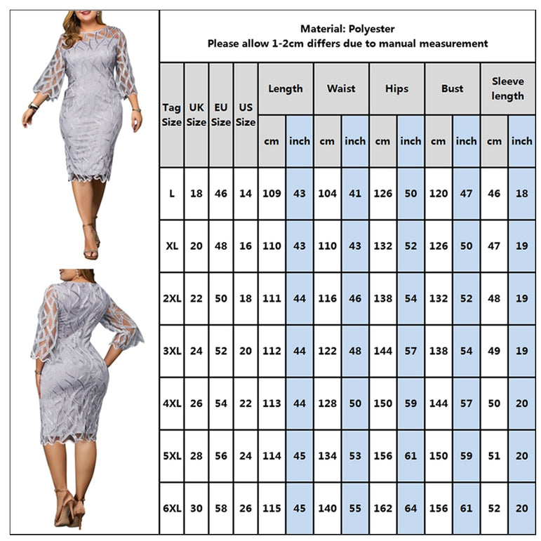 Elegant Women Plus Size Transparent Dress