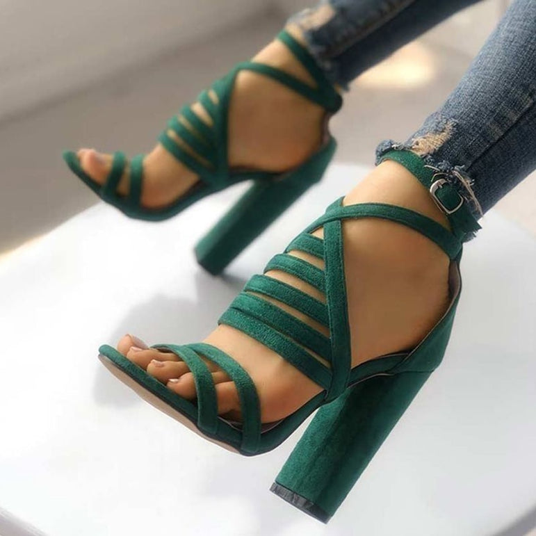 Women Sexy Lady High Heels Cross Strap Sandals