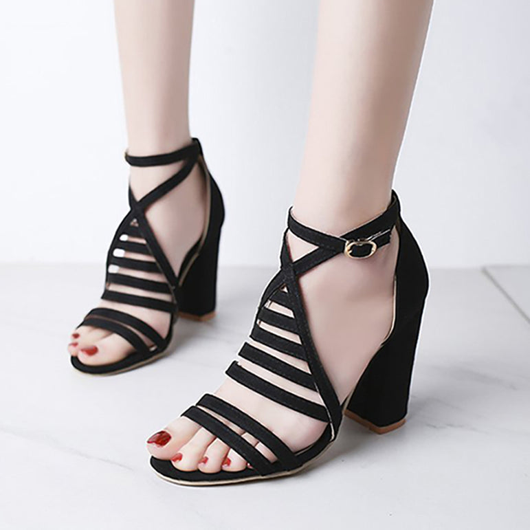 Women Sexy Lady High Heels Cross Strap Sandals