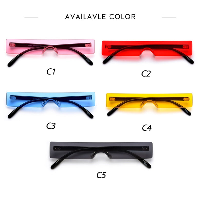 Rectangle Fashion Luxury Brand Sun Glasses