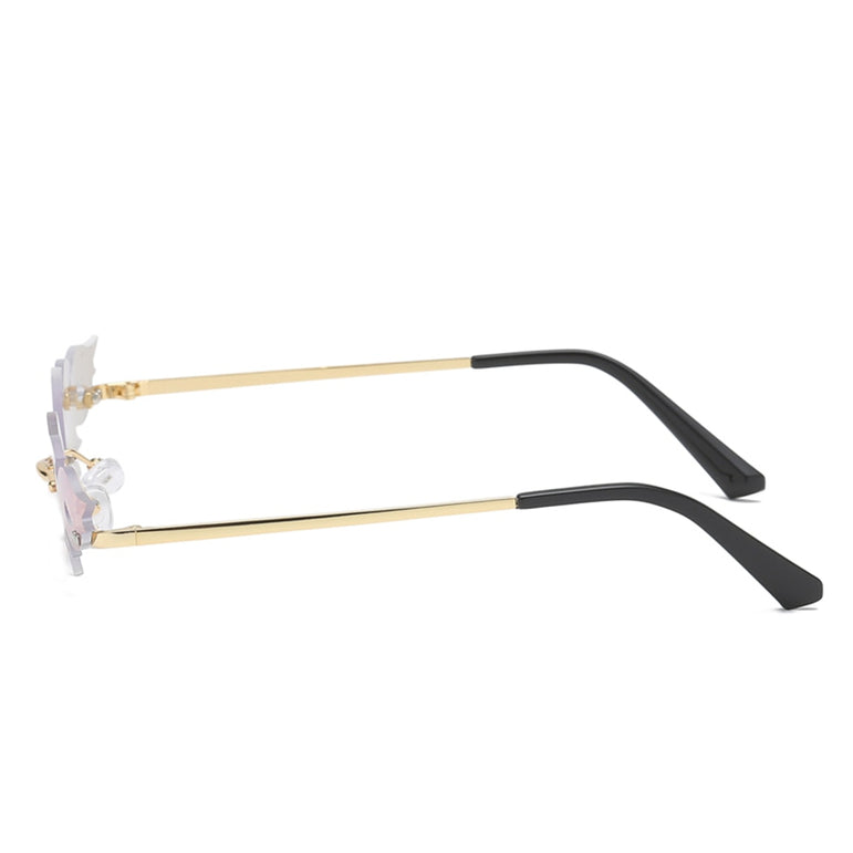 Fire Flame Rimless Wave Sun Glasses