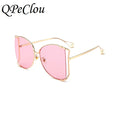 Cute Pearls Half Round Gradient Sunglasses