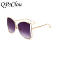 Cute Pearls Half Round Gradient Sunglasses