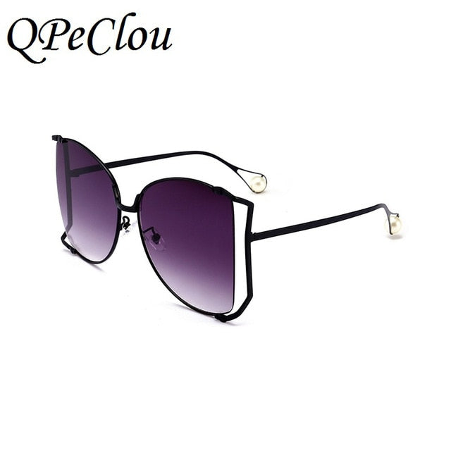 Cute Pearls Half Round Gradient Sunglasses