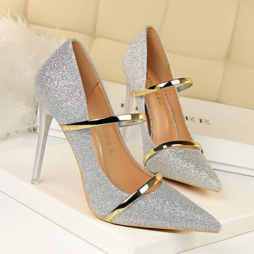 Gold Silver Wedding Party Stiletto Shoes