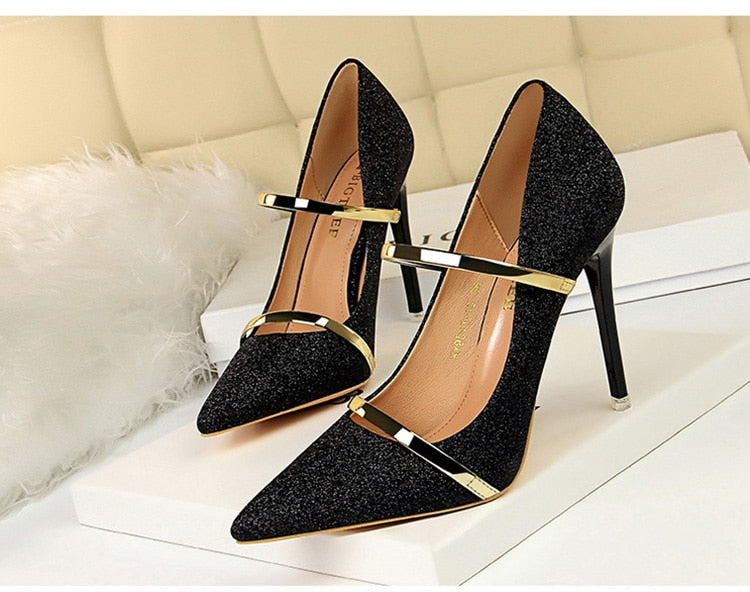 Gold Silver Wedding Party Stiletto Shoes