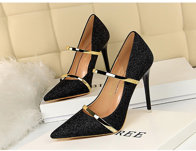 Gold Silver Wedding Party Stiletto Shoes