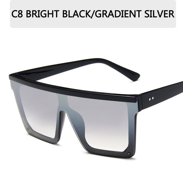 Flat Top Square Shades Gradient Sun Glasses