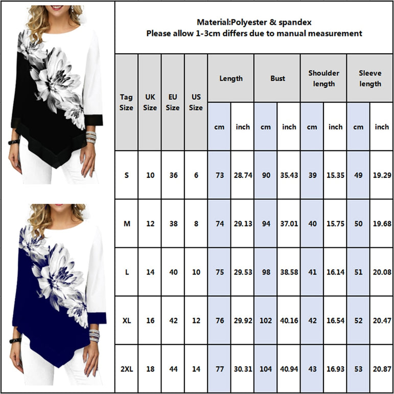 Floral Printed Women Shirt Asymmetric Blouse