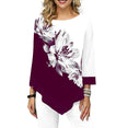 Floral Printed Women Shirt Asymmetric Blouse