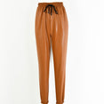 PU Leather Fashion Street Lady Elastic Pants