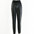 PU Leather Fashion Street Lady Elastic Pants