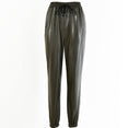 PU Leather Fashion Street Lady Elastic Pants