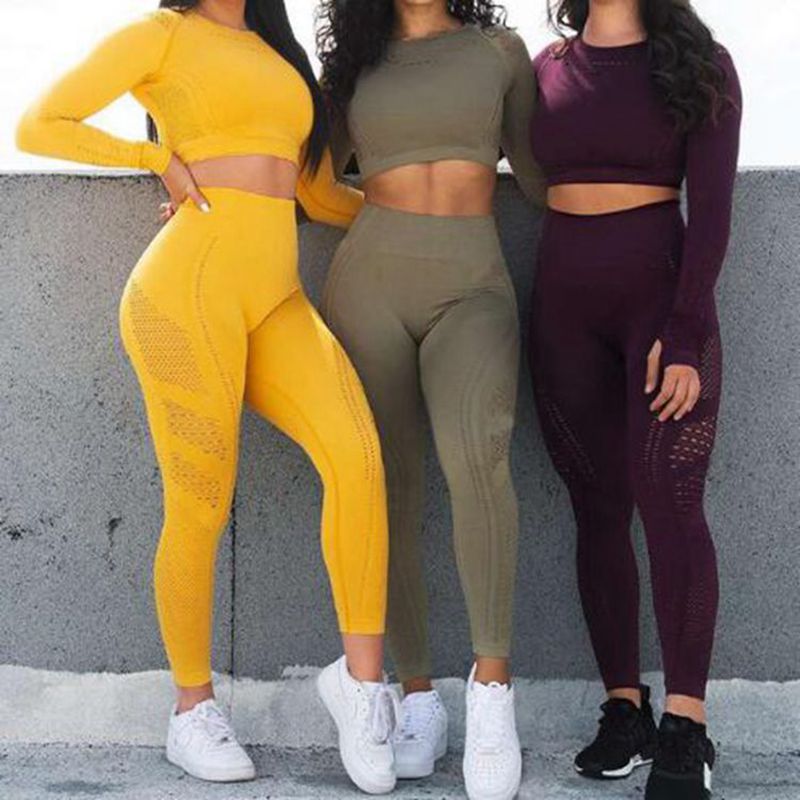 Women Seamless Yoga Sets High Waist Gym Suit