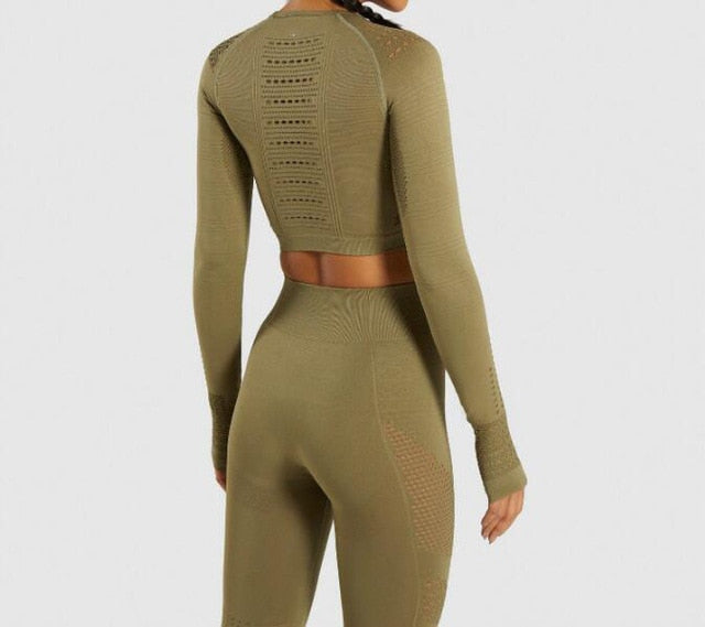 Women Seamless Yoga Sets High Waist Gym Suit