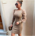 Elegant Mesh Sheer Long Sleeve Slim Stretch Dress