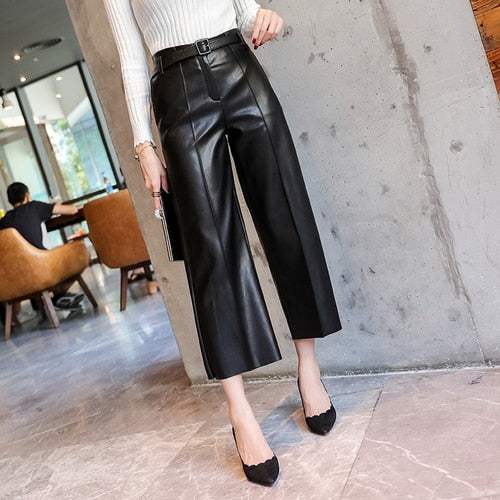 Autumn Brand New Women PU Leather Pants