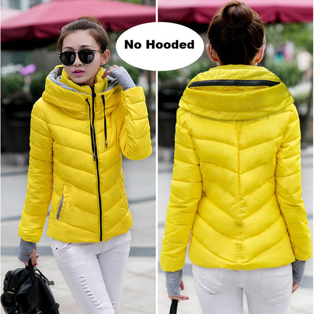 Parkas Thicken Outerwear Solid Hooded Coats