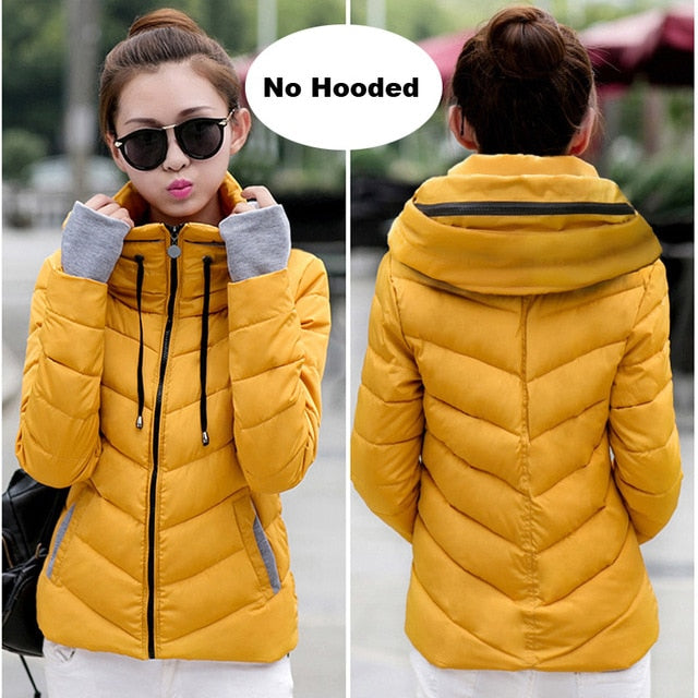 Parkas Thicken Outerwear Solid Hooded Coats