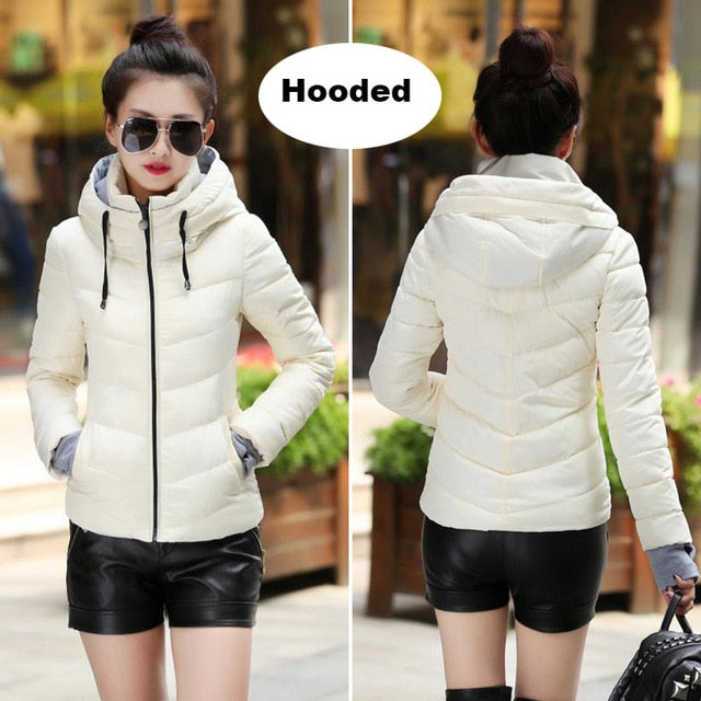 Parkas Thicken Outerwear Solid Hooded Coats