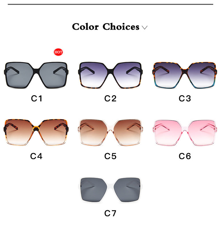 Women Oversize Gradient Plastic Sunglasses