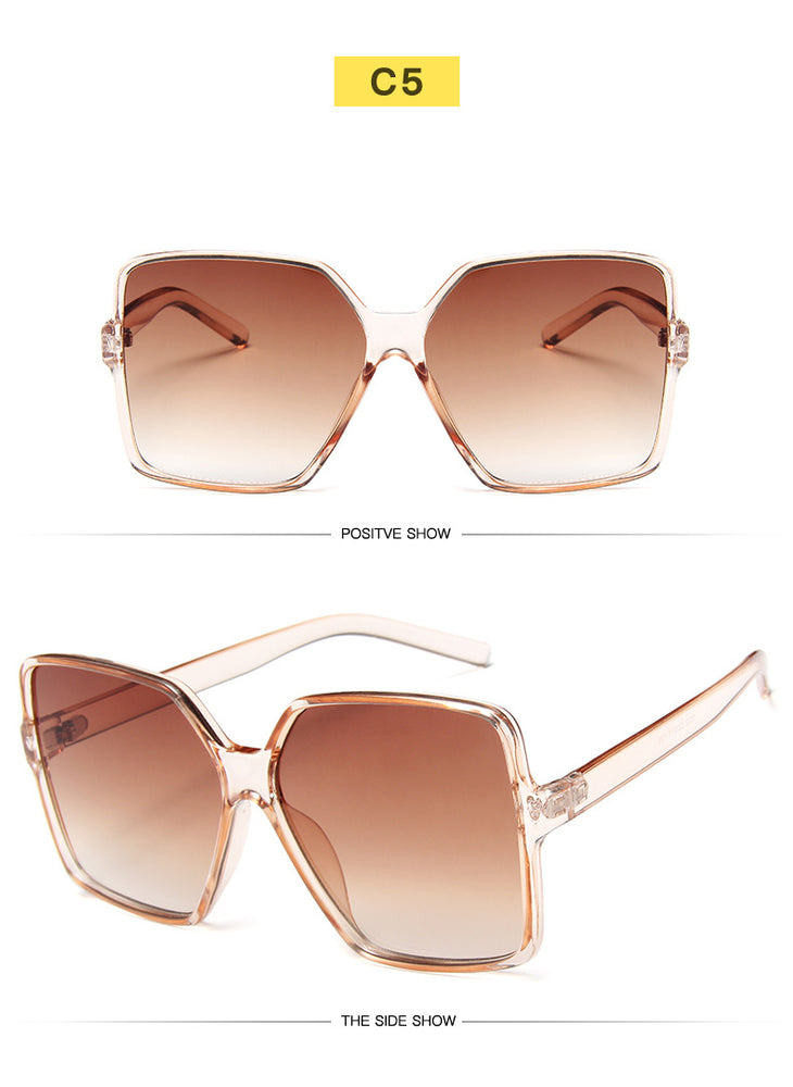 Women Oversize Gradient Plastic Sunglasses