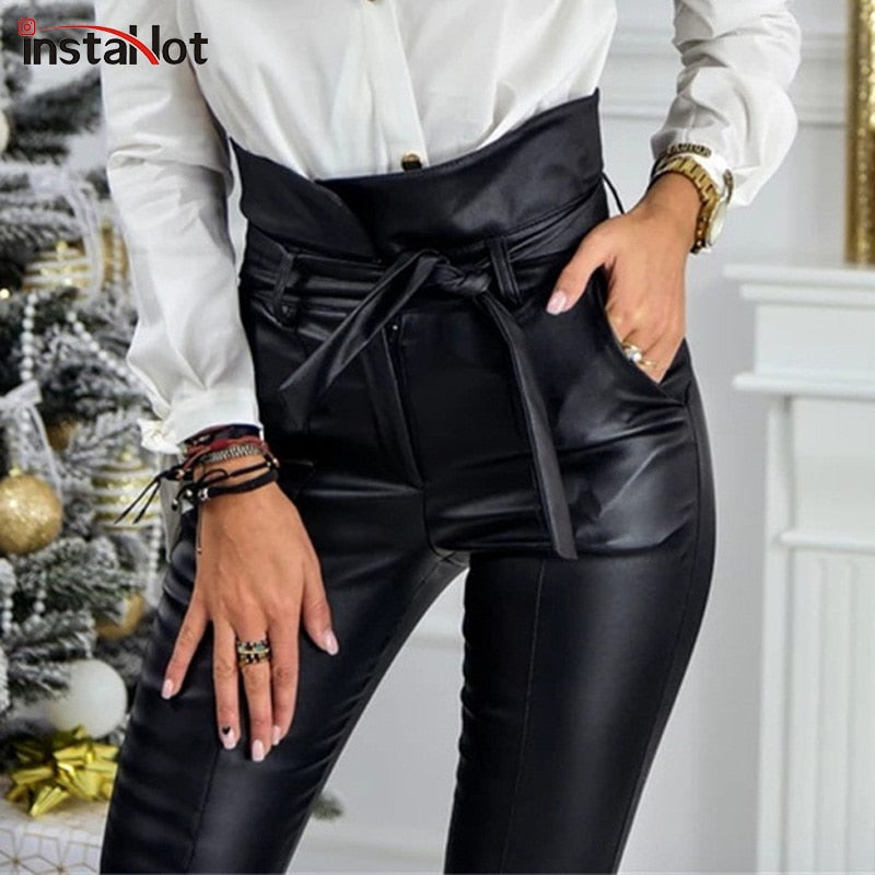 Hot Belt High Waist Pencil Pant