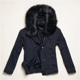 Velvet Thick Denim Faux Fur Jacket