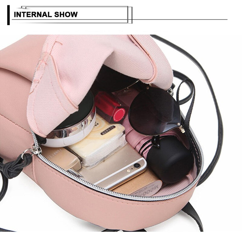 New Lady Small Backpack Women Leather Shoulder Bag