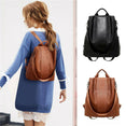 Female Anti-theft Backpack Classic PU Leather Bag