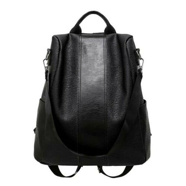 Female Anti-theft Backpack Classic PU Leather Bag