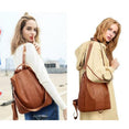 Female Anti-theft Backpack Classic PU Leather Bag