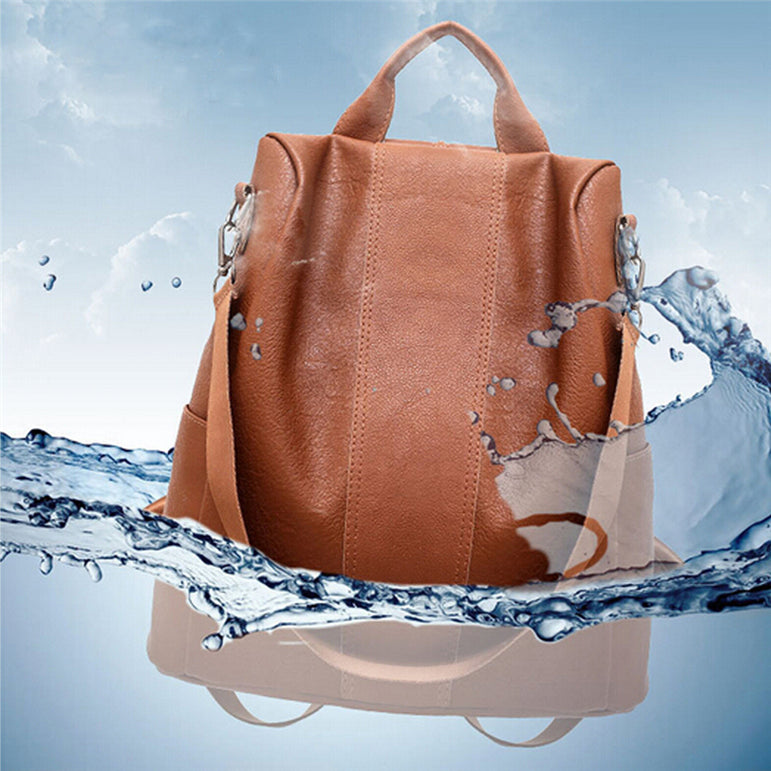 Female Anti-theft Backpack Classic PU Leather Bag